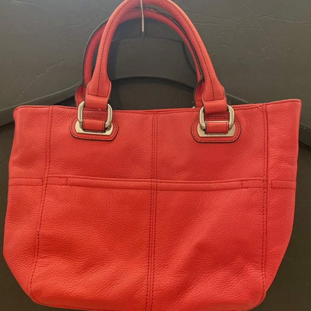 Tignanello Leather Hand Bag Red
